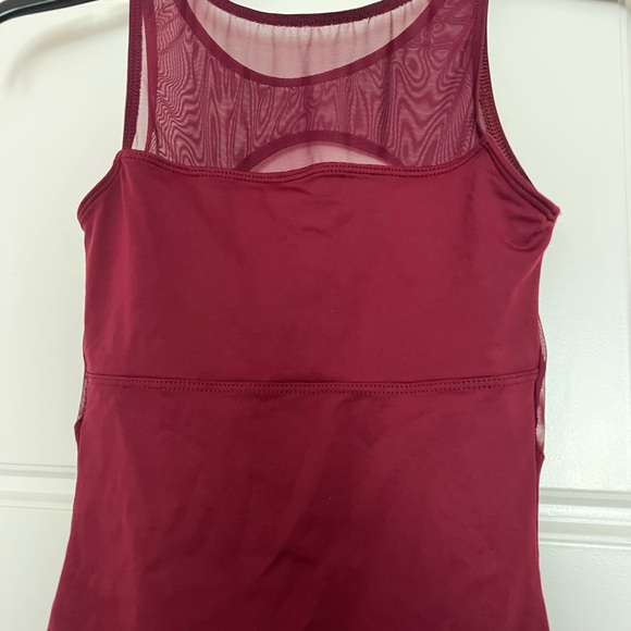 Wine color Ballet Leotard - Small Adult - Eurotard - Burgundy - Mesh Details - Picture 2 of 4
